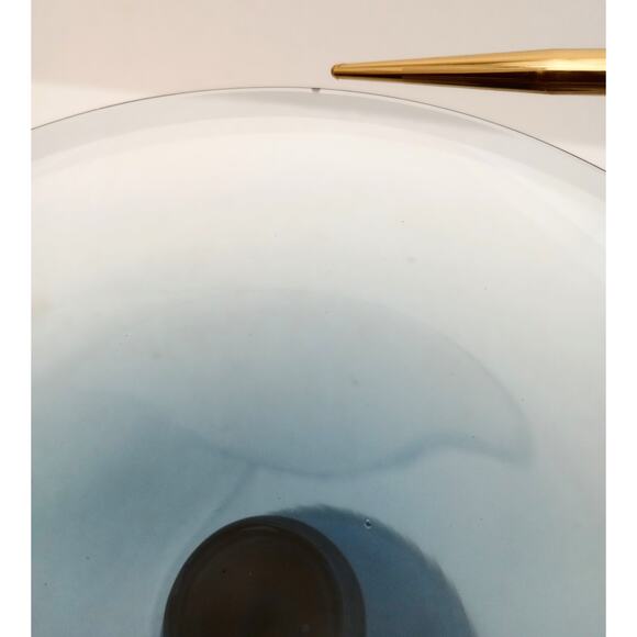 Blue Hand Blown Air Twist Stemmed Pedestal Dish - Picture 6 of 6